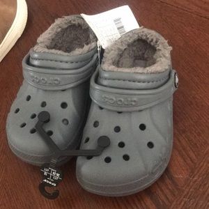 Little boys fur lined crocs